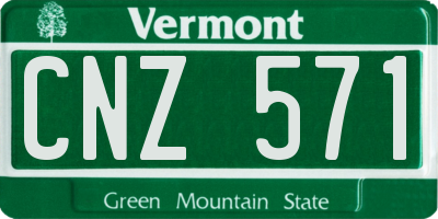 VT license plate CNZ571