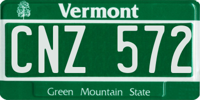 VT license plate CNZ572