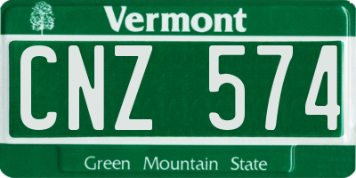 VT license plate CNZ574