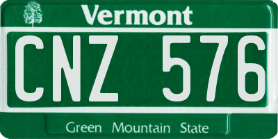 VT license plate CNZ576