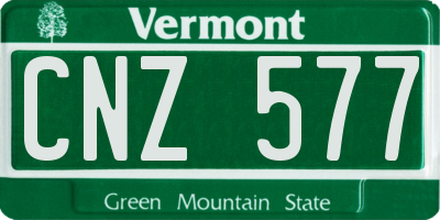VT license plate CNZ577