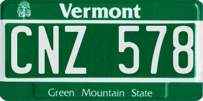 VT license plate CNZ578
