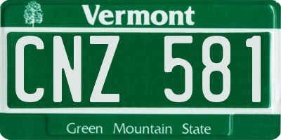 VT license plate CNZ581