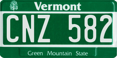 VT license plate CNZ582