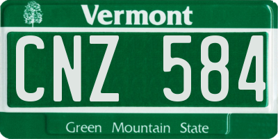 VT license plate CNZ584