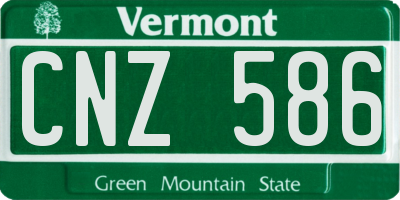 VT license plate CNZ586