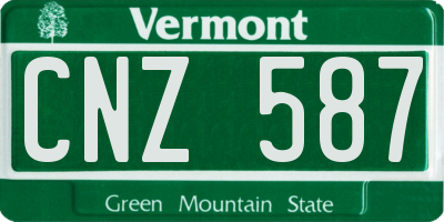VT license plate CNZ587