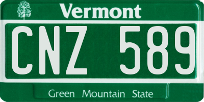 VT license plate CNZ589