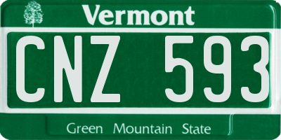 VT license plate CNZ593