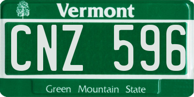 VT license plate CNZ596