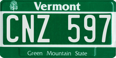 VT license plate CNZ597