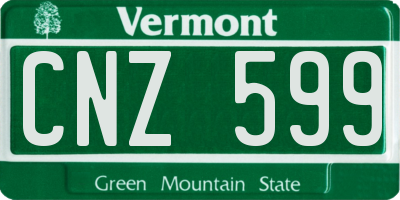 VT license plate CNZ599