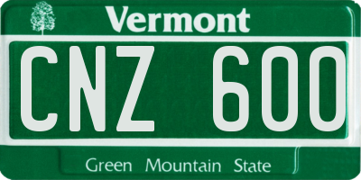 VT license plate CNZ600
