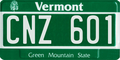 VT license plate CNZ601