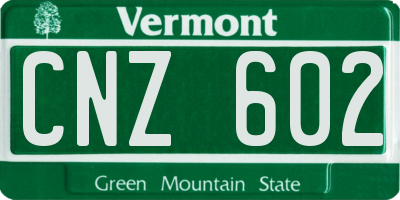 VT license plate CNZ602