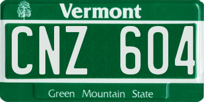 VT license plate CNZ604