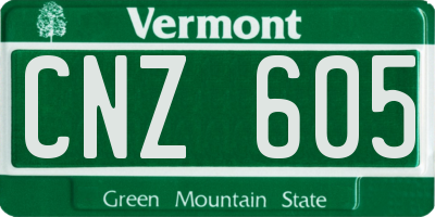VT license plate CNZ605