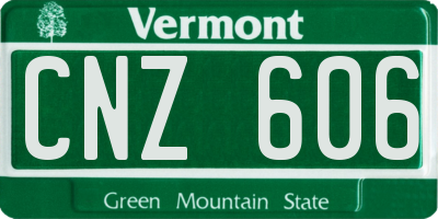 VT license plate CNZ606