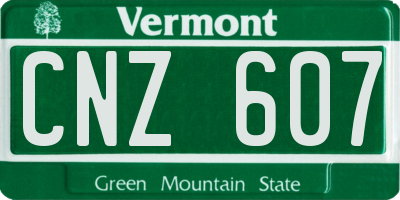 VT license plate CNZ607