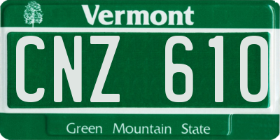 VT license plate CNZ610