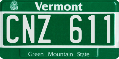 VT license plate CNZ611