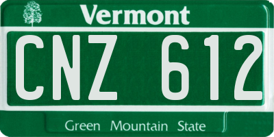 VT license plate CNZ612
