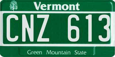 VT license plate CNZ613