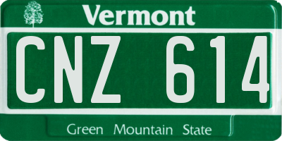 VT license plate CNZ614