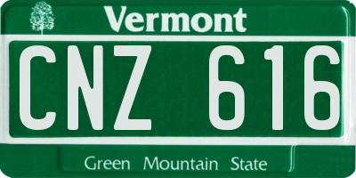VT license plate CNZ616