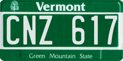 VT license plate CNZ617