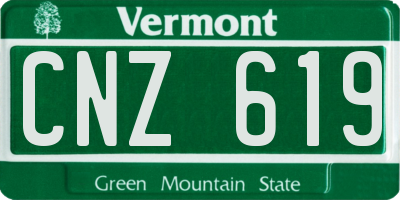 VT license plate CNZ619