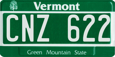 VT license plate CNZ622