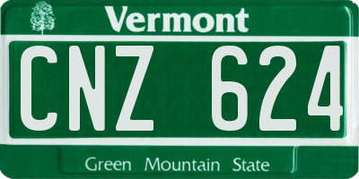 VT license plate CNZ624