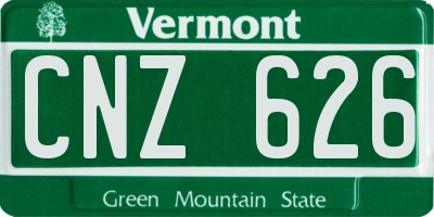 VT license plate CNZ626
