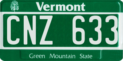 VT license plate CNZ633