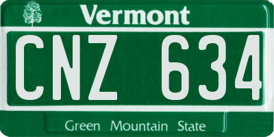 VT license plate CNZ634