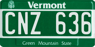 VT license plate CNZ636