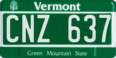 VT license plate CNZ637