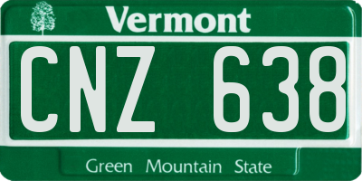 VT license plate CNZ638