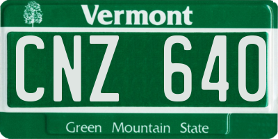 VT license plate CNZ640