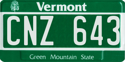 VT license plate CNZ643