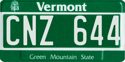 VT license plate CNZ644