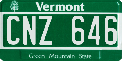 VT license plate CNZ646