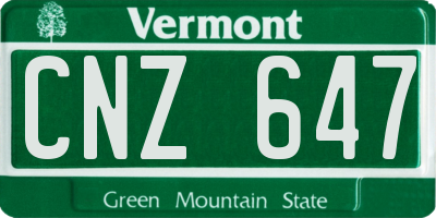 VT license plate CNZ647