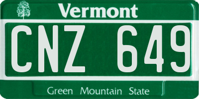 VT license plate CNZ649