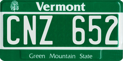 VT license plate CNZ652