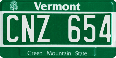 VT license plate CNZ654
