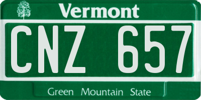 VT license plate CNZ657