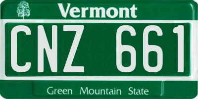 VT license plate CNZ661