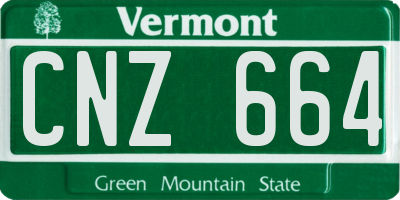 VT license plate CNZ664